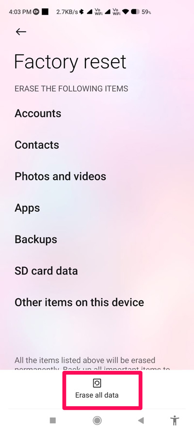 Factory Reset Your Phone