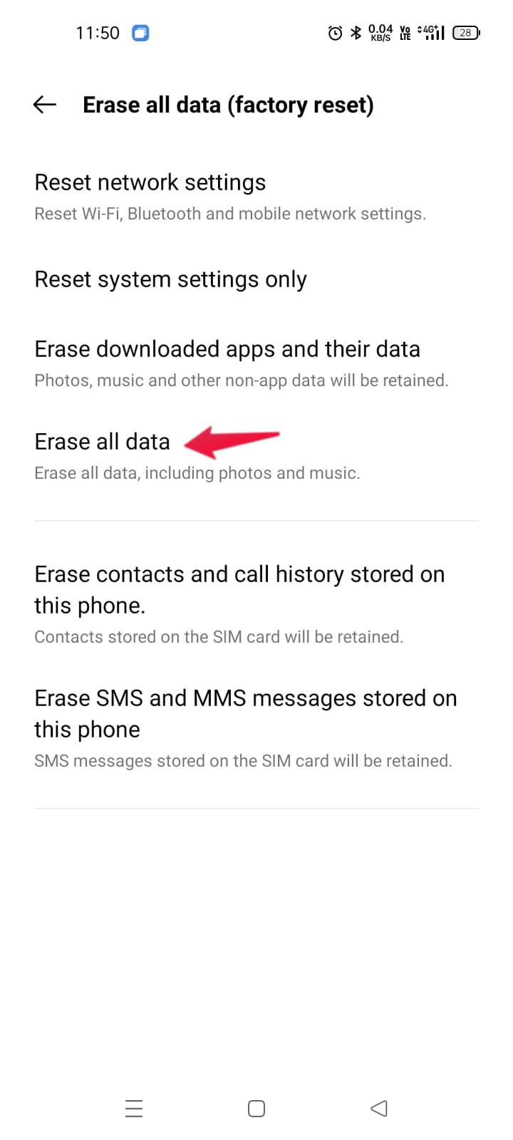 How to Fix Android Not Connecting to Windows 11 Bluetooth? 12 Erase all Data