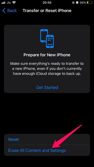 Fix: Cannot Connect iPhone Hotspot with Windows 11 WiFi 20 Erase all content and settings