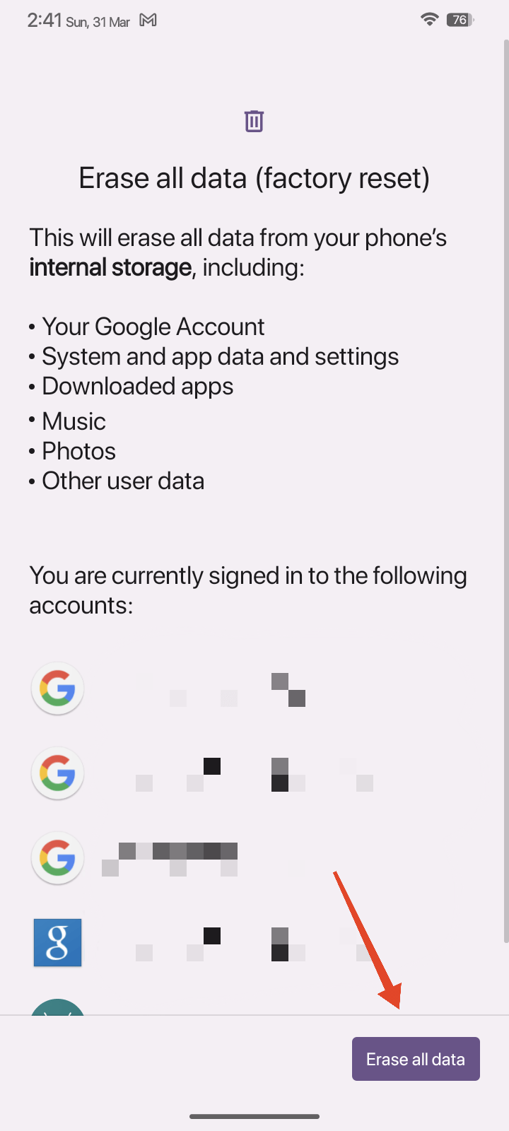 How to Fix Android Screen Rotation Not Working 25 Erase all data (1)
