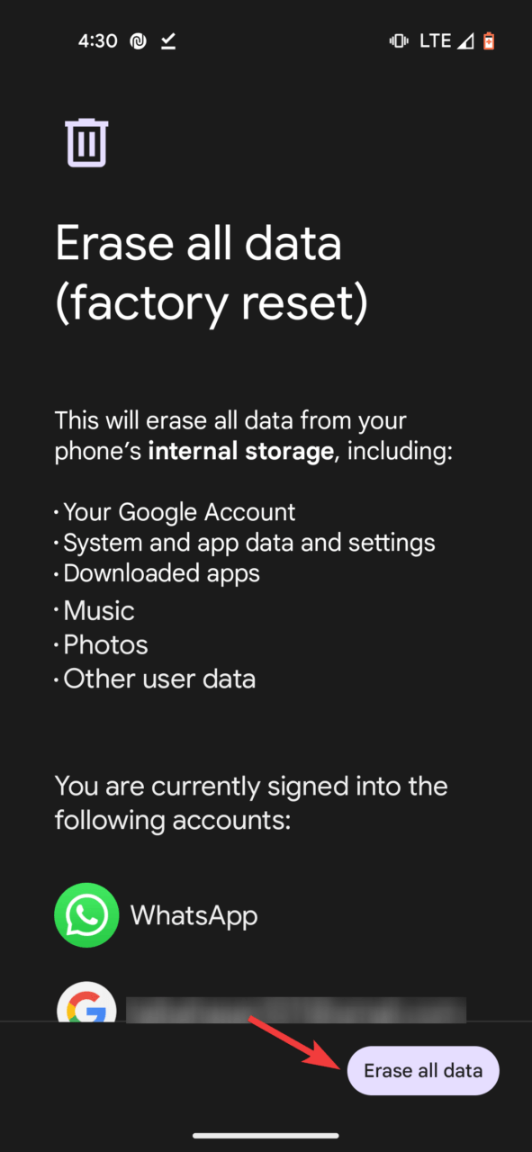 How to Fix Google Pixel Phone Not Charging? 11 Tap Erase all data