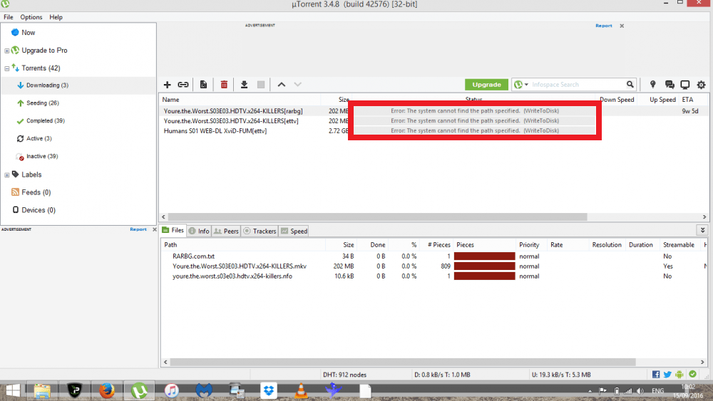 How to Fix the µTorrent 'System Cannot Find the Path Specified'? 2 Error System cannot find the path specified Write to Disk