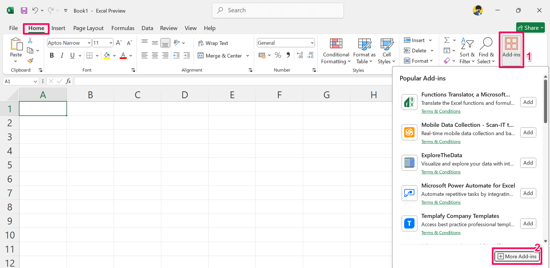 5 Easy Ways to Repair a Corrupted Excel File on Windows 11 11 Click on Add-ins and choose More Add-ins