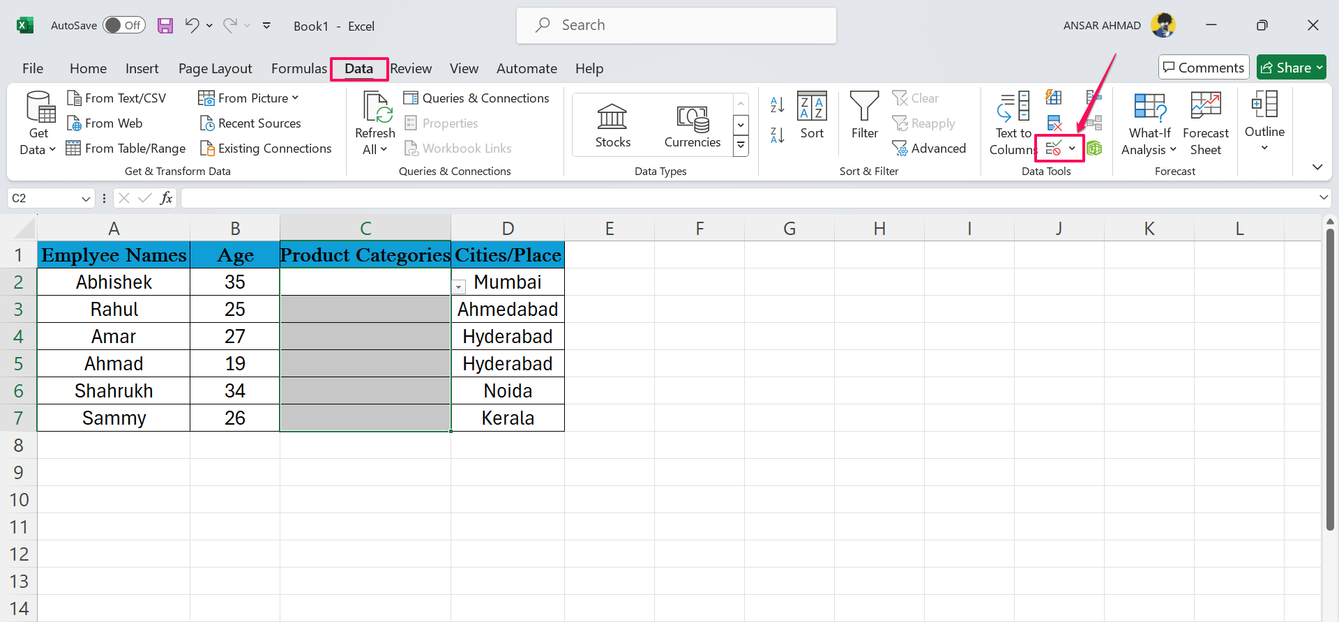 How to Create a Drop Down List in Microsoft Excel 13 Click on the Data Validation icon