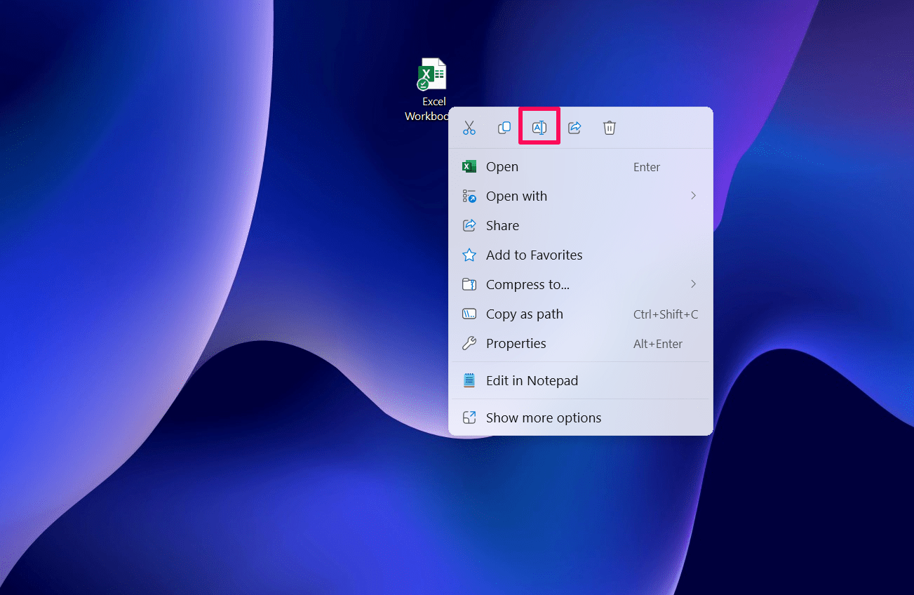 5 Easy Ways to Repair a Corrupted Excel File on Windows 11 8 Right-click on the file and choose Rename