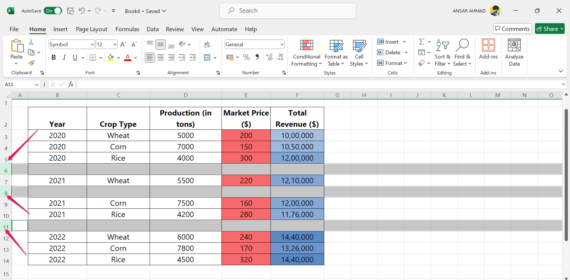 How to Remove Blank Rows in Excel 6 Select the empty row by clicking on the row number