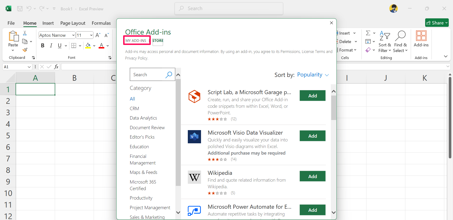 5 Easy Ways to Repair a Corrupted Excel File on Windows 11 12 Click on MY ADD-INS option to remove the add-ins