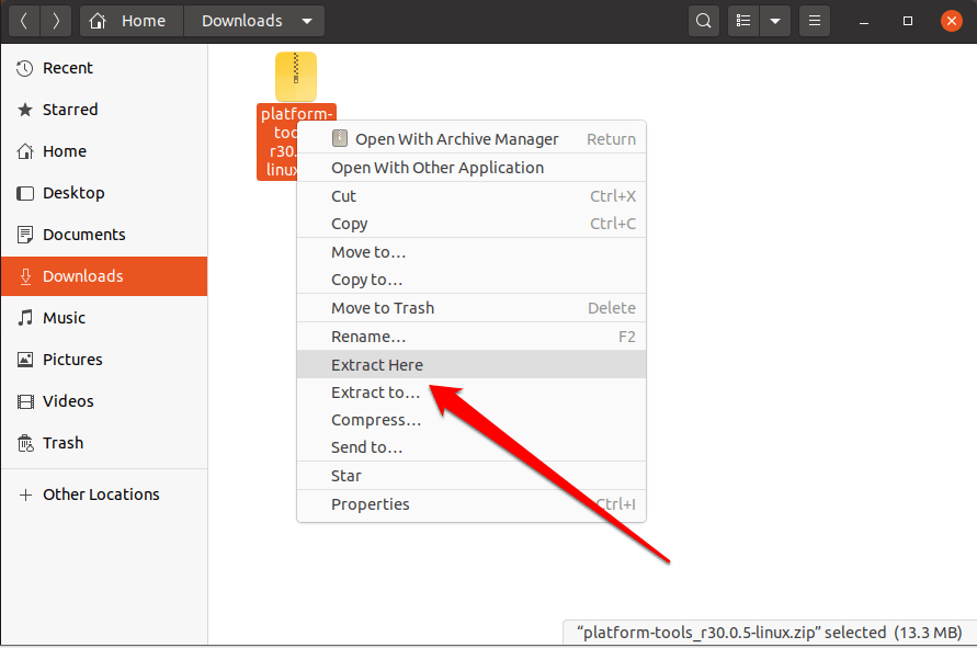 How to Install and Use ADB & Fastboot on Linux? 4 Extract Platform Tools