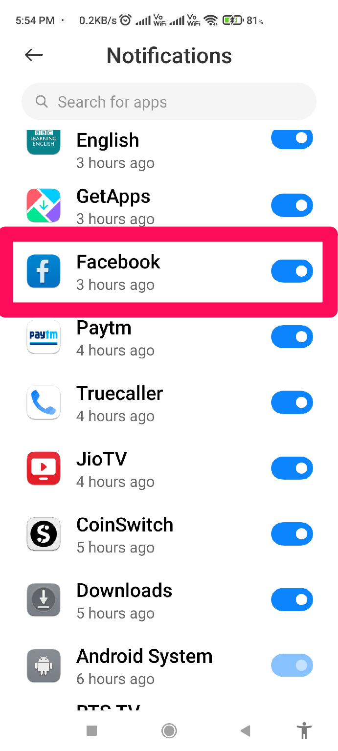 allow notification to resolve notification not showing issue