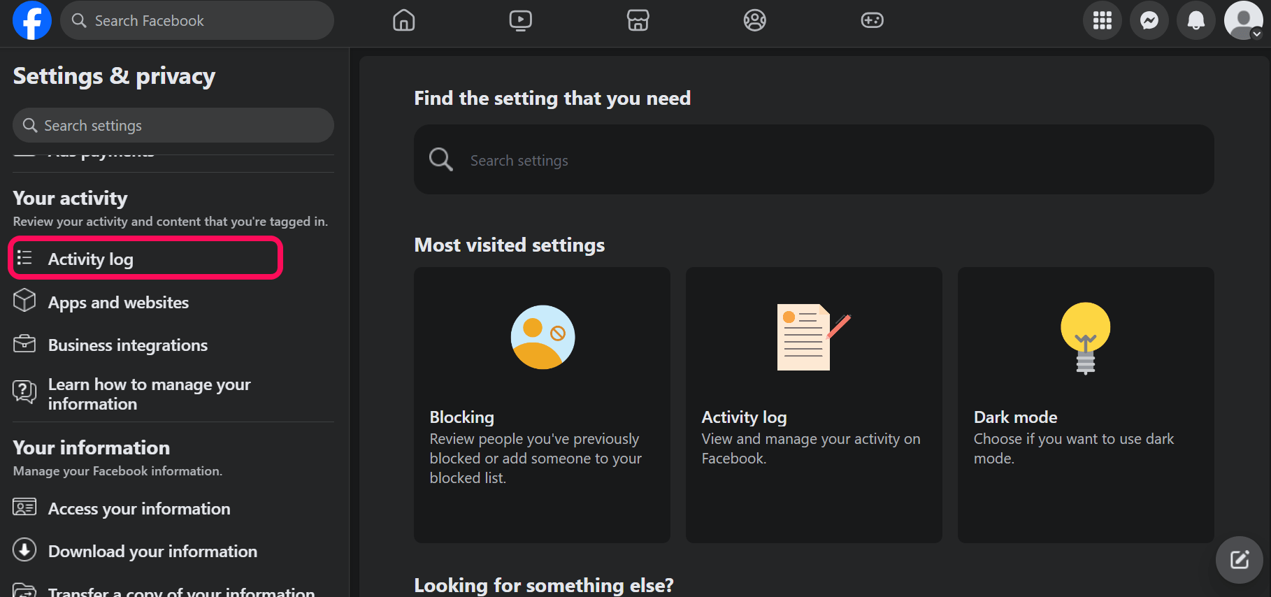 How to Recover a Deleted Post on Facebook 8 Click on Activity log in the Your activity section