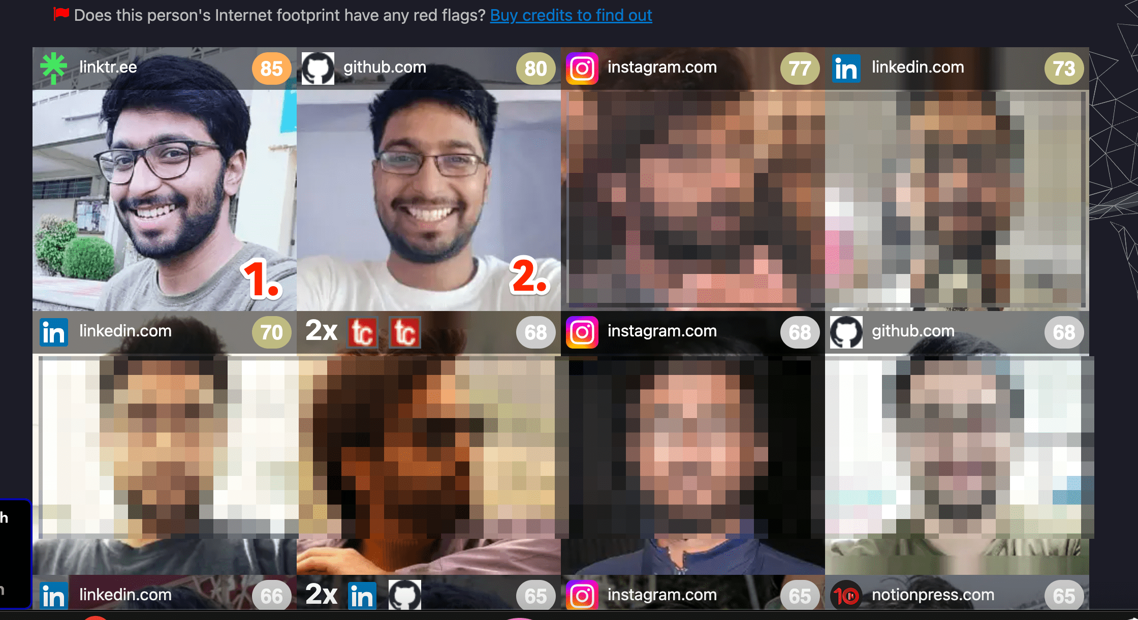 Facecheck found two matching results of mine