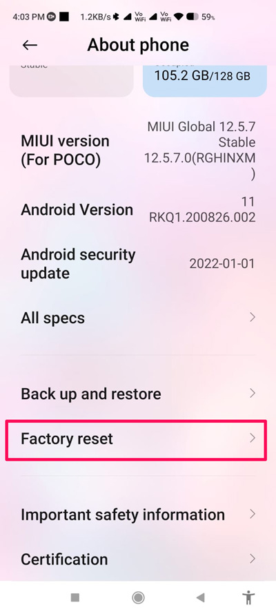 Factory Reset Your Phone