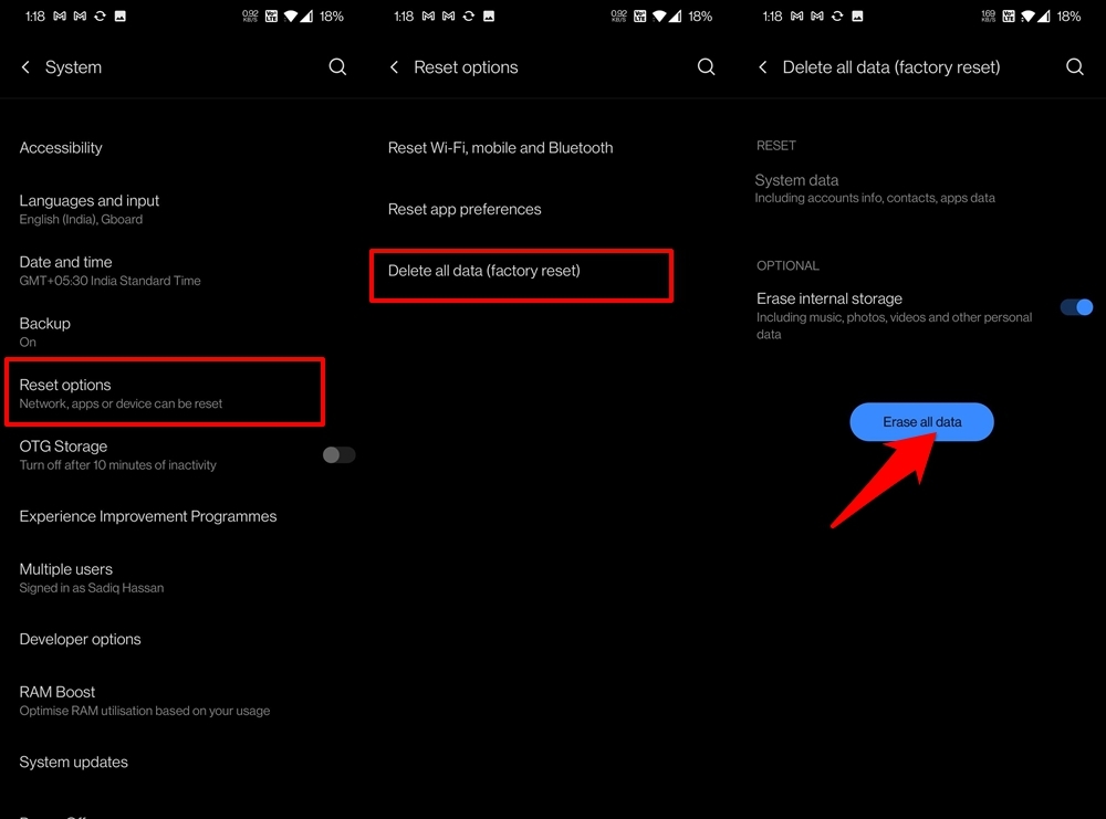 Fix Internet Not working on OnePlus Mobiles 10 Factory Data Reset