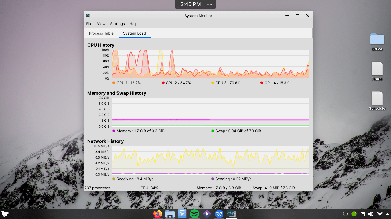 Best Linux Distributions for KDE Plasma 5 6 Feren OS System Monitor Stats