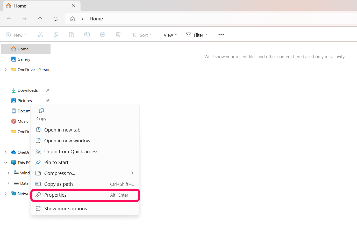 How to Change Default Screenshot Location on Windows 11 2 Right-click on Pictures or Screenshots and click Properties