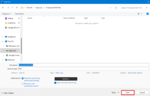 How to Create a Protected PDF from Microsoft Word File 11 Click save to confirm the changes