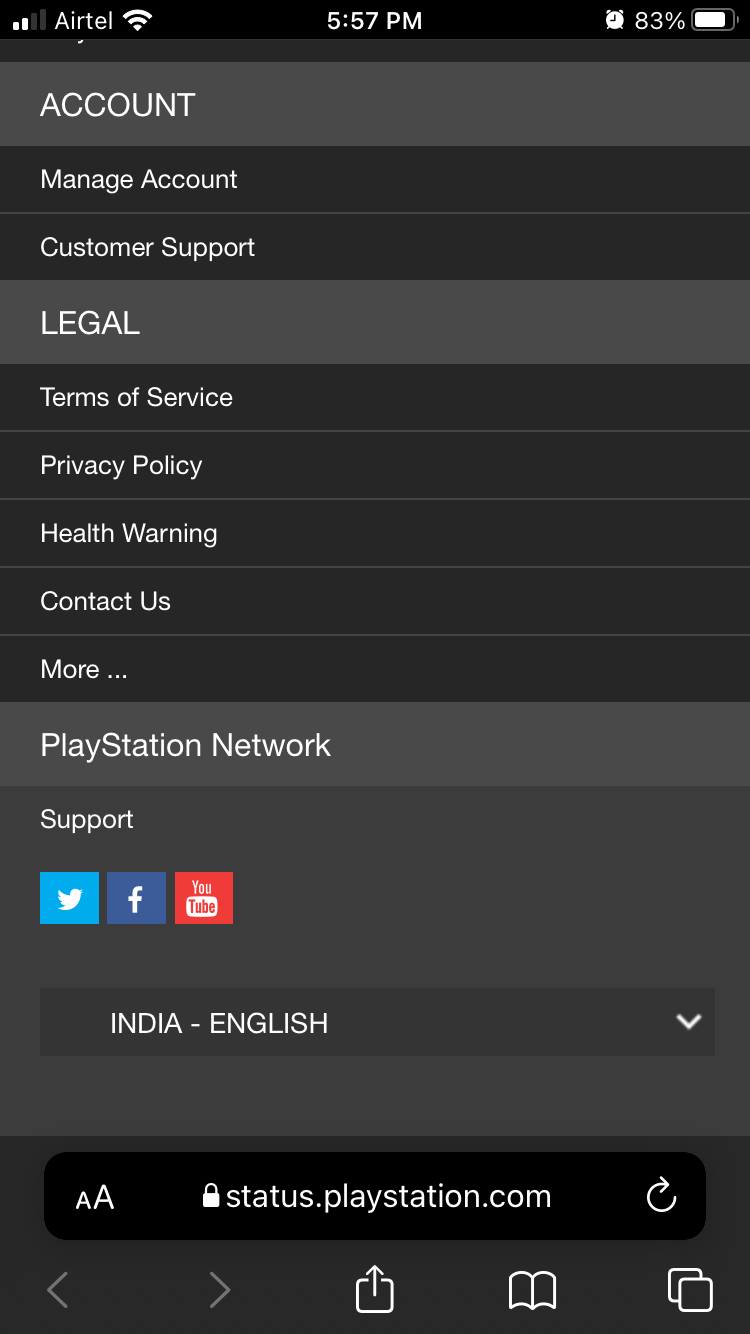 Swipe down to the bottom and make sure the site is detected in your region