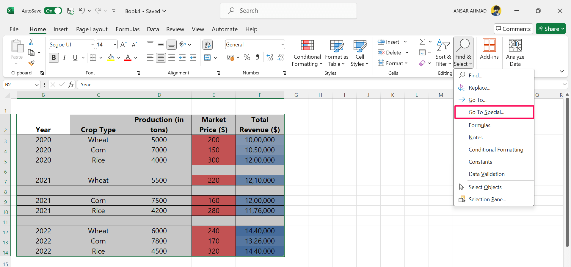How to Remove Blank Rows in Excel 3 Click on Find & Select and choose Go To Special