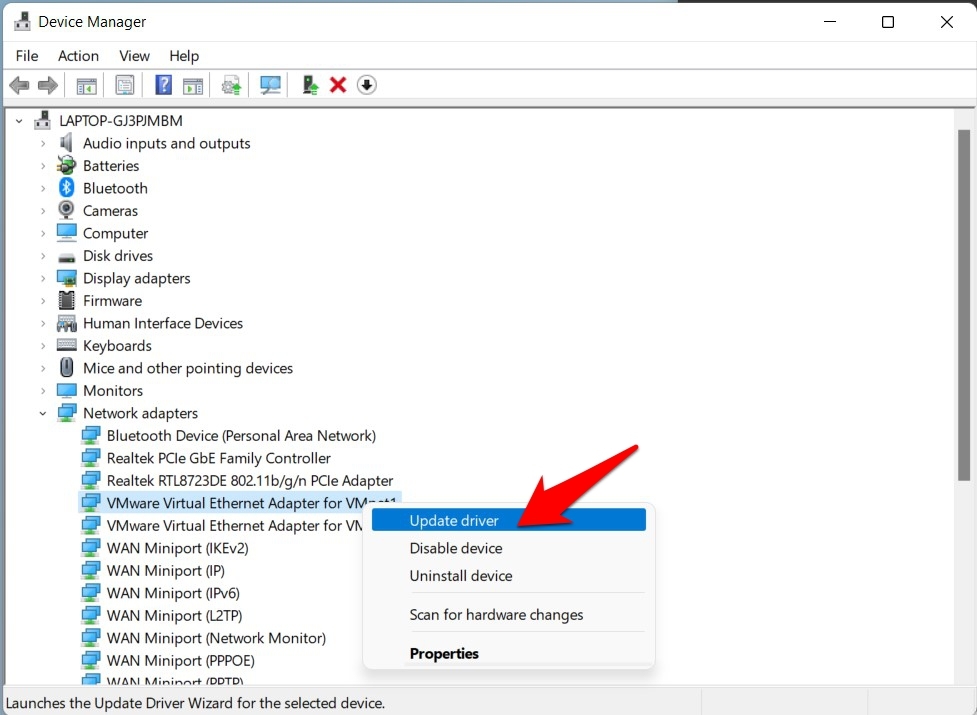 Fix Ethernet not working in Windows 11 by updating drivers