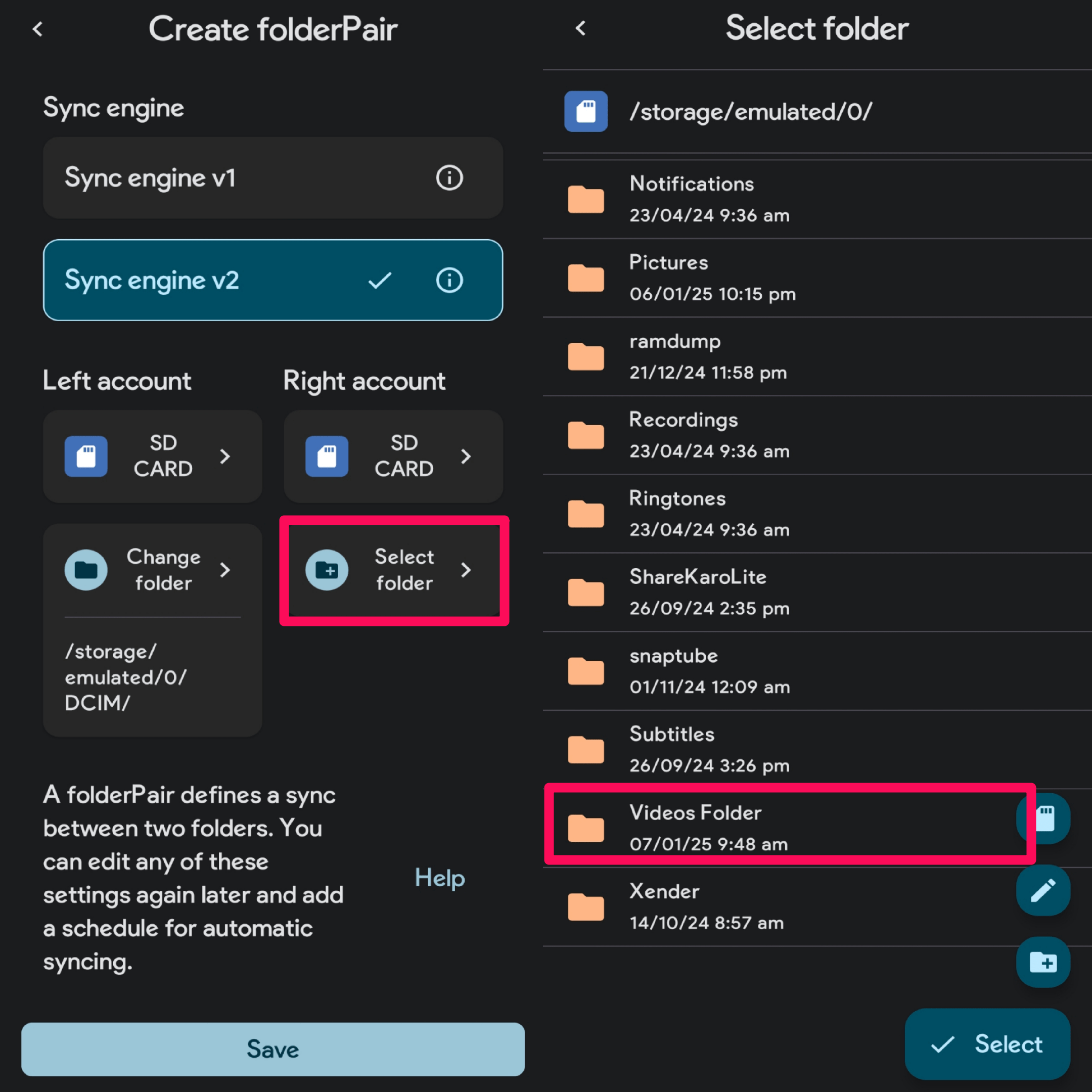 How to Backup Only Photos, Not Videos to Google Photos on Android? 7 Tap on Select folder from the right account and choose a separate file