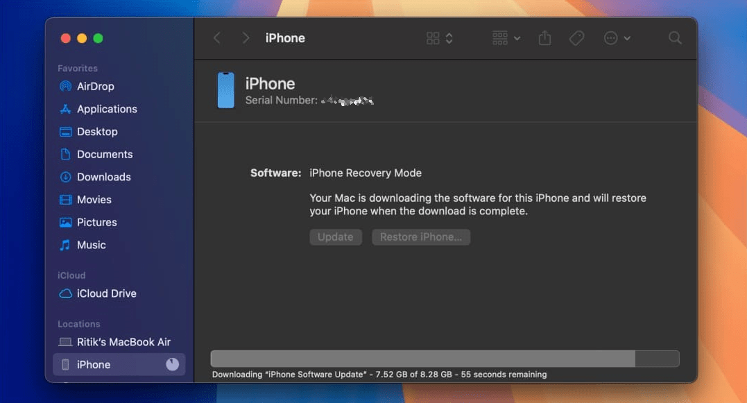 How to Downgrade From iOS 18 Beta to iOS 17 Without Losing Data 8 Follow the on-screen instructions and wait until your iPhone is restored to iOS 17.