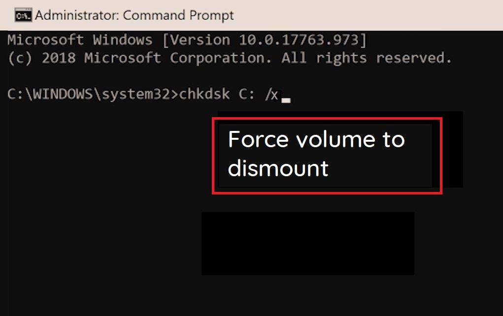 Force volume to dismount