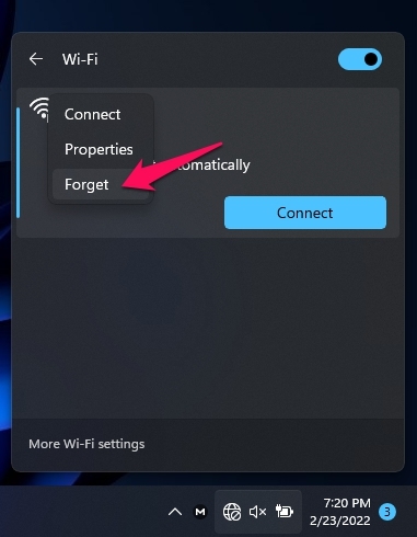 Fix: Cannot Connect iPhone Hotspot with Windows 11 WiFi 2 Forget Wi-Fi
