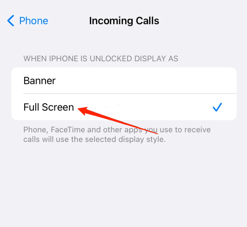 Get Full Screen for Incoming Calls on iPhone 14 Pro Instead of Dynamic Island Banner 4 iphone fullscreen call settings