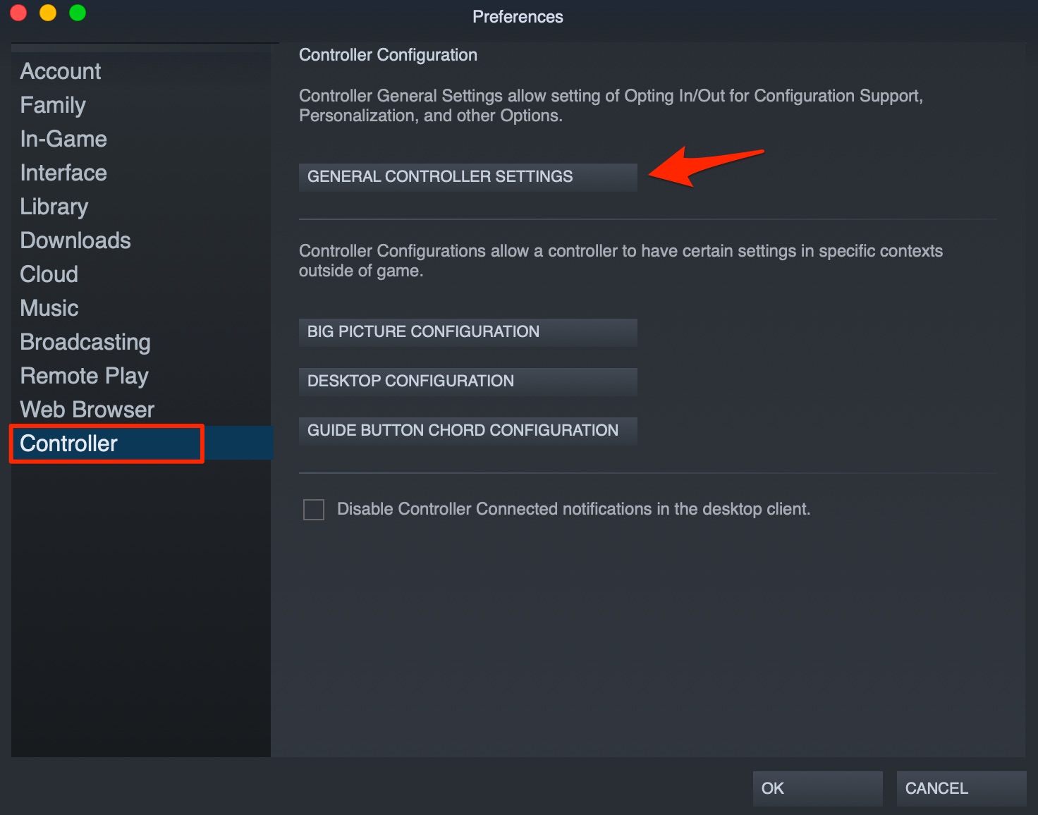 GENERAL CONTROL SETTINGS