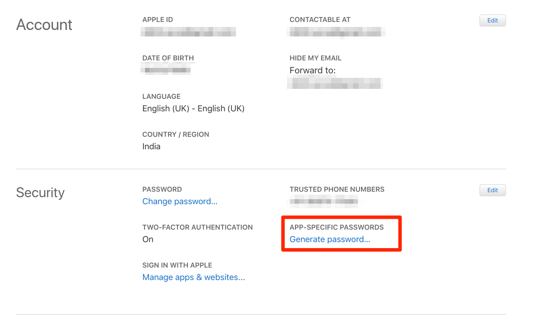 How to Use Apple Mail (iCloud) on Android? 4 Generate Password Under Security