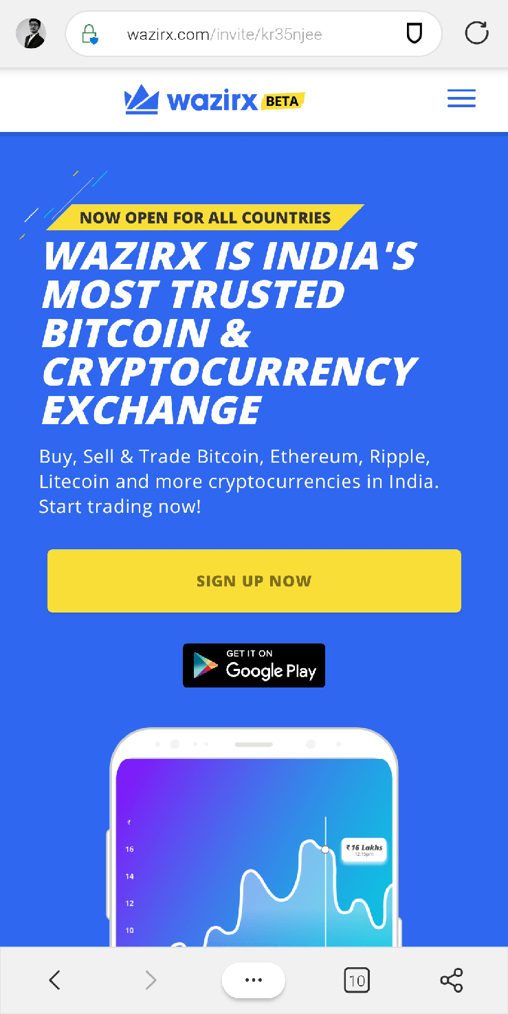 Get WazirX Mobile App