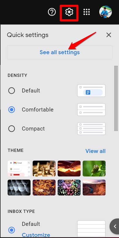 Gmail all settings