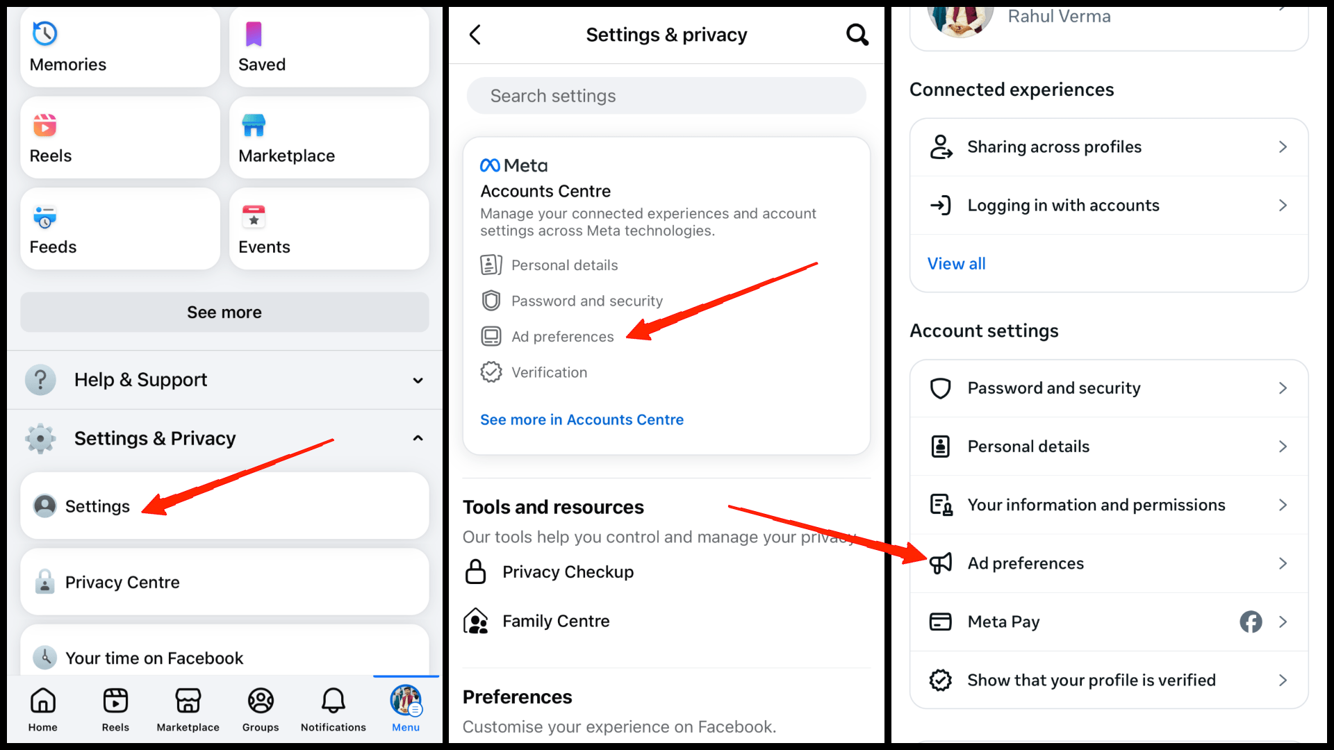 How to Block Ads on WhatsApp? 2 Go to Settings & Privacy Settings. Navigate to Ad Preferences.