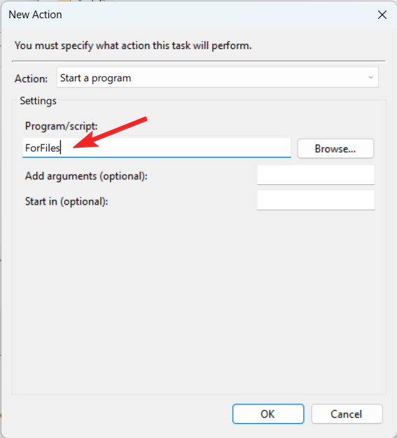 How to Automatically Delete Old Files on Windows 11 16 Go to program script