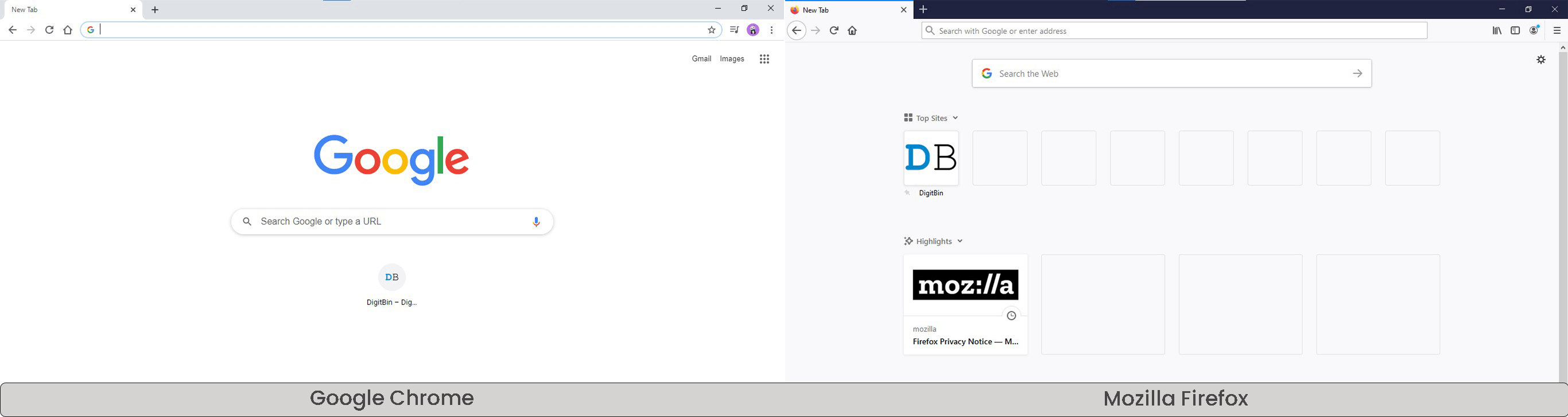 Google Chrome vs Mozilla Firefox | Which one to Choose? 2 Google Chrome Left Vs Mozilla Right Interface