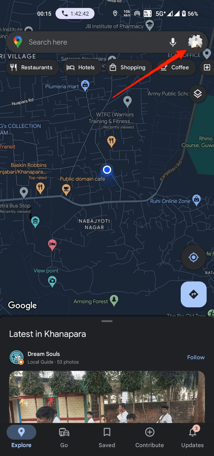How to Fix Google Maps Live View Grayed Out or Not Working 2 Click on the profile icon at the top-right corner.