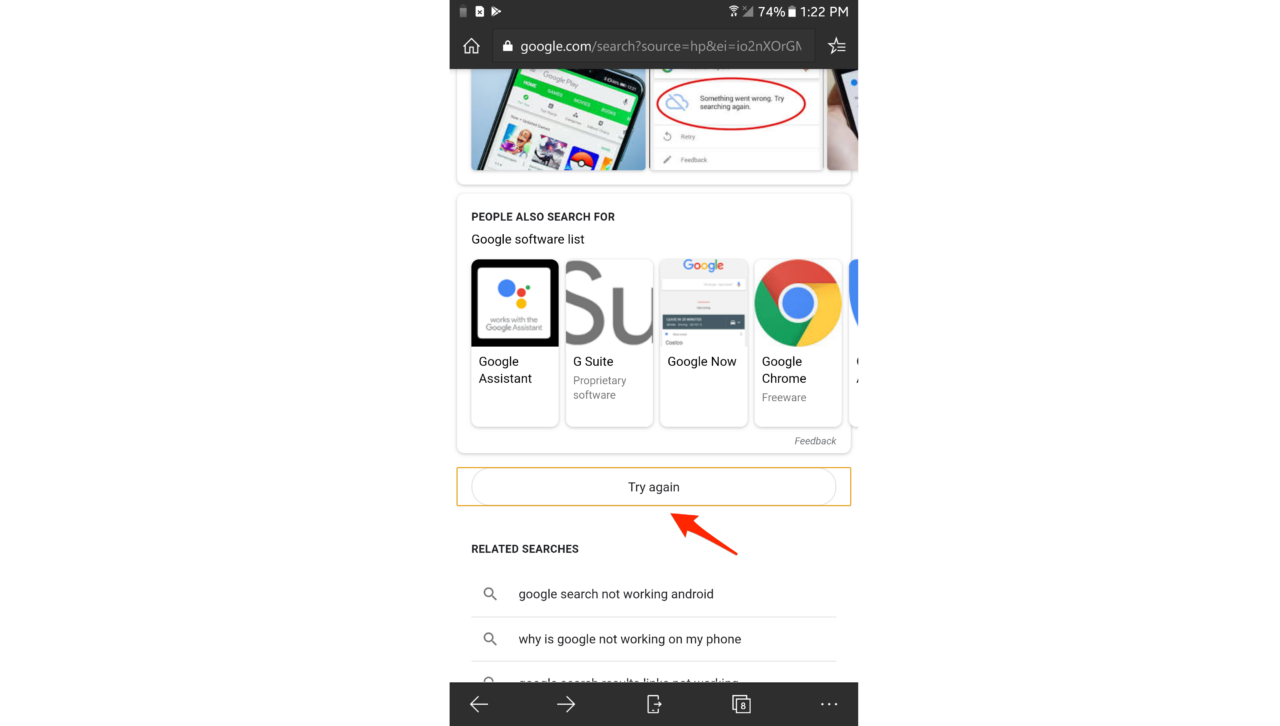 How to Fix Google Search More Button Try Again Error? 1 Google Search More Results Error Try Again