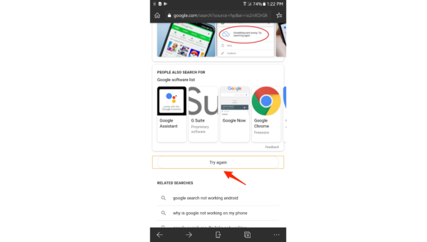 Google Search More Results Error Try Again