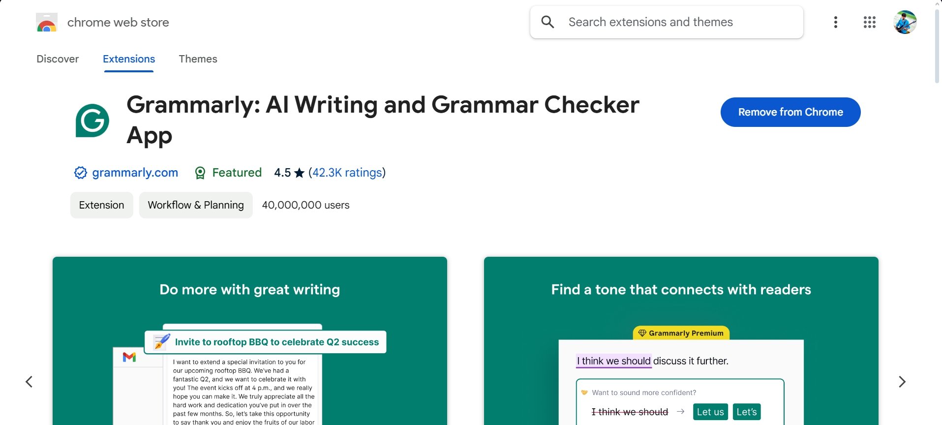 How to Fix Grammarly is Not Working in Google Docs 17 Grammarly extension for Chrome
