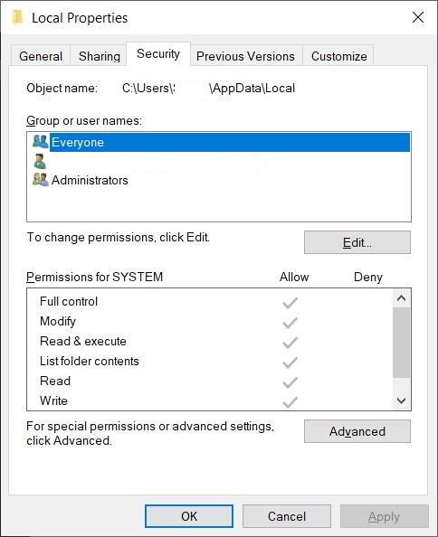 Fix Error 0x80070005 for Windows 3 Grant Access