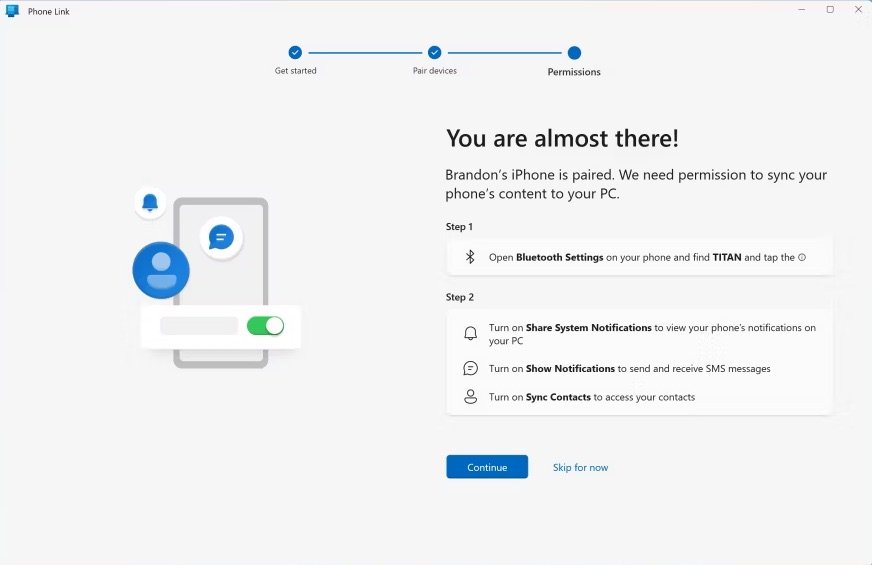 iMessage on Windows 11: Here's How to use it 4 Grant the Link to Windows app access to Bluetooth when prompted