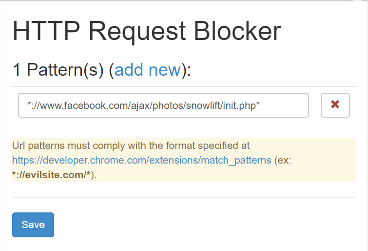 Block unwanted stupid Facebook videos on Web Browser 2 HTTP Request Blocker