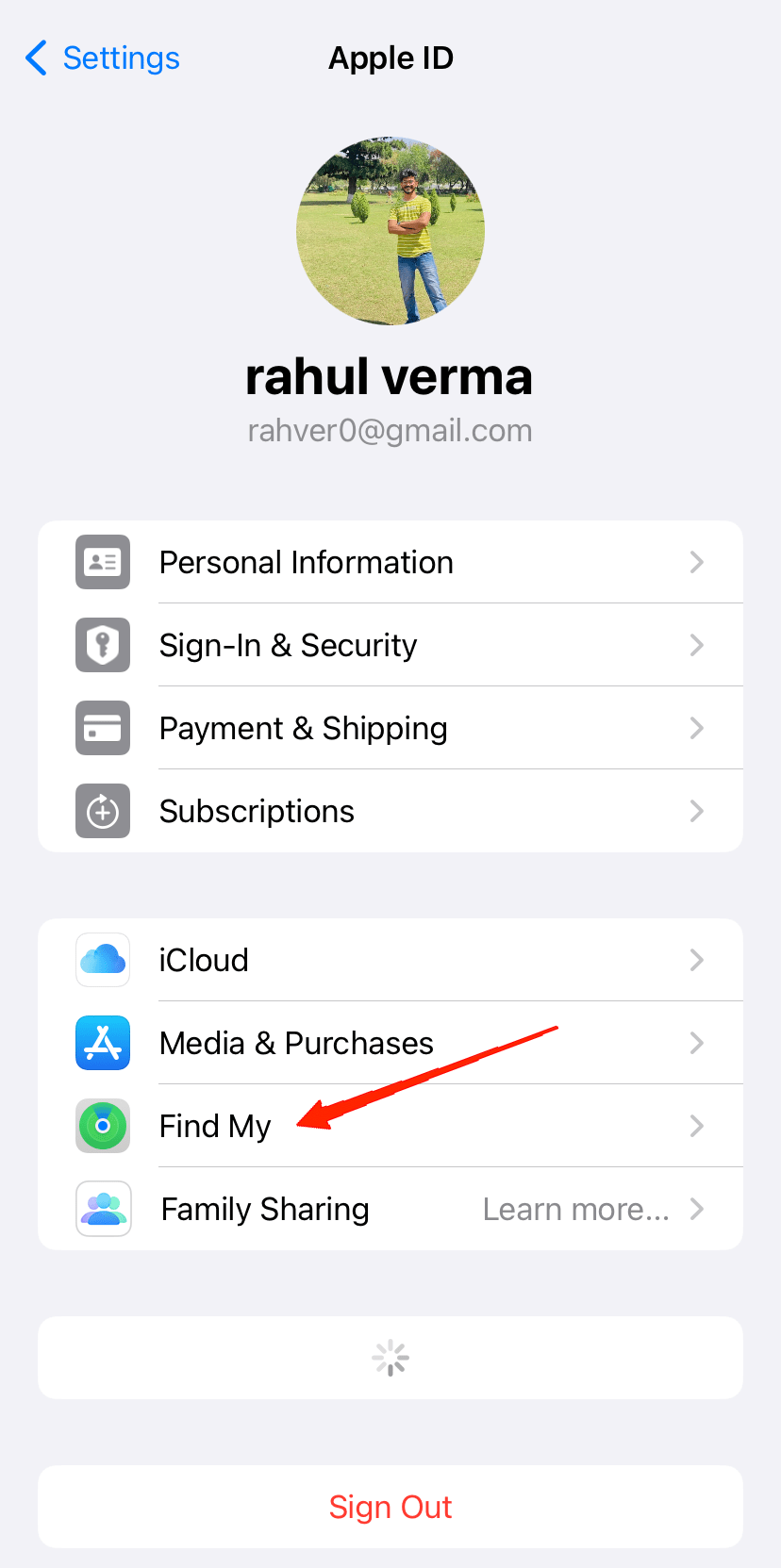 Head over to Find My.