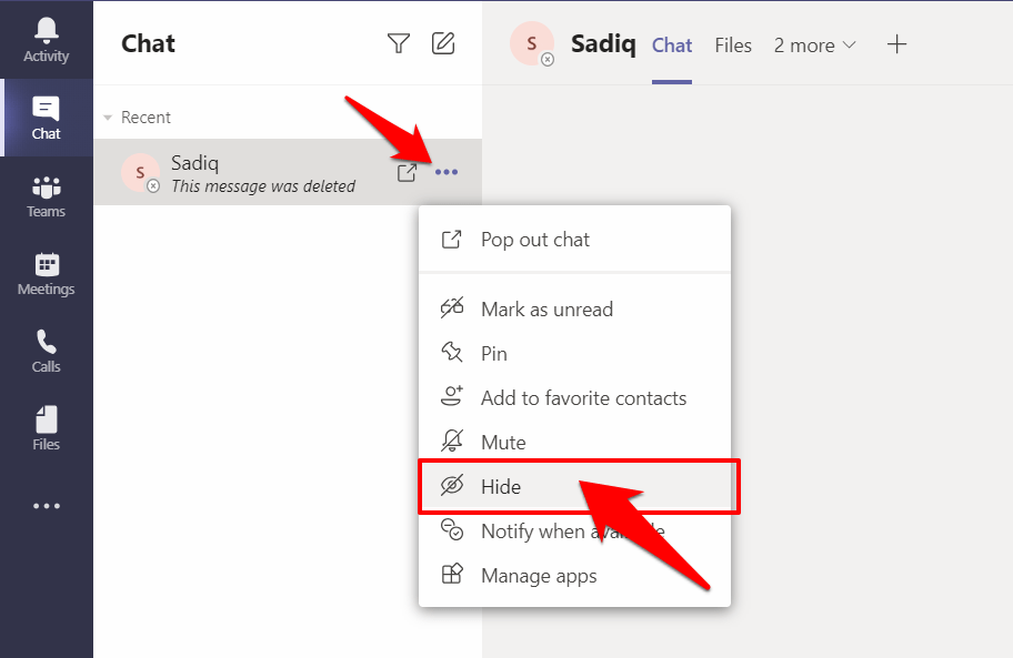 How to Delete Chat or Conversations in Microsoft Teams? 6 Hide Chat