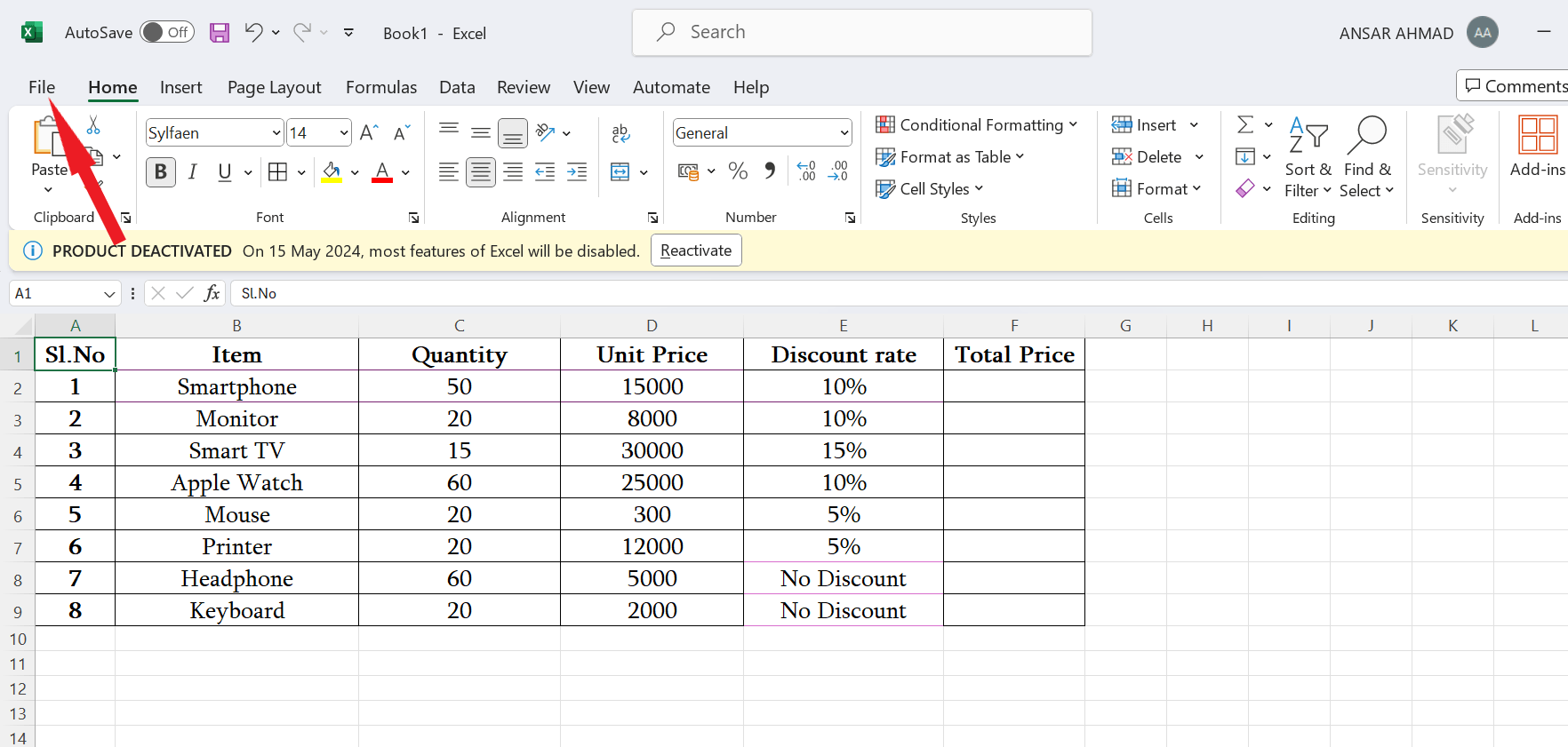 How to Change the Border Colors in Microsoft Excel 16 Click on the File menu