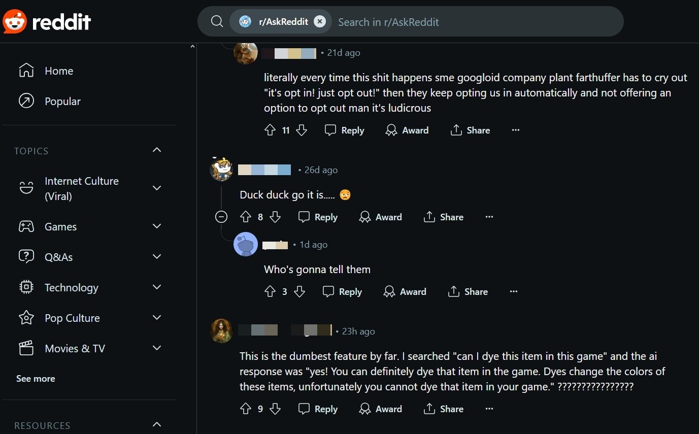 How to turn off Google AI overview reddit