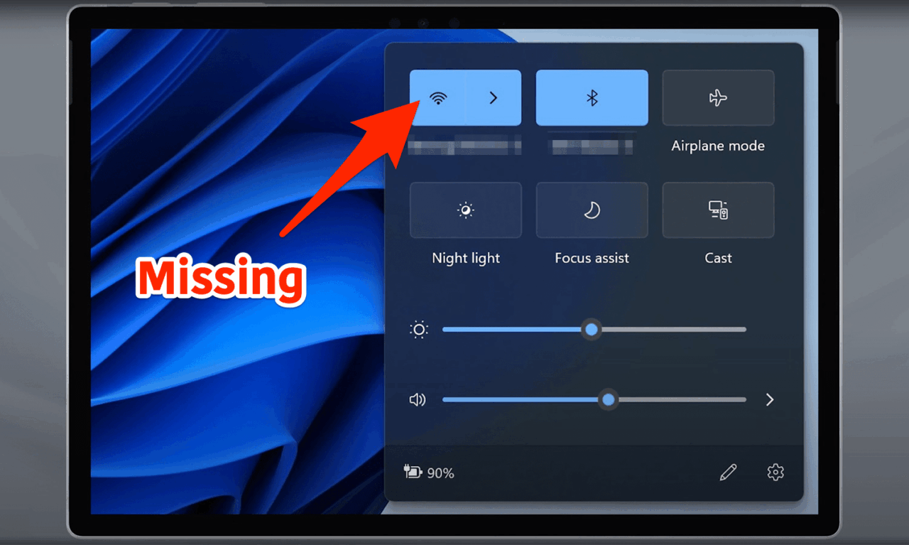 How to Fix No Wi-Fi Toggle in Action Center on Windows 11 1 How to Fix a Missing Wi-Fi Option in Windows 11