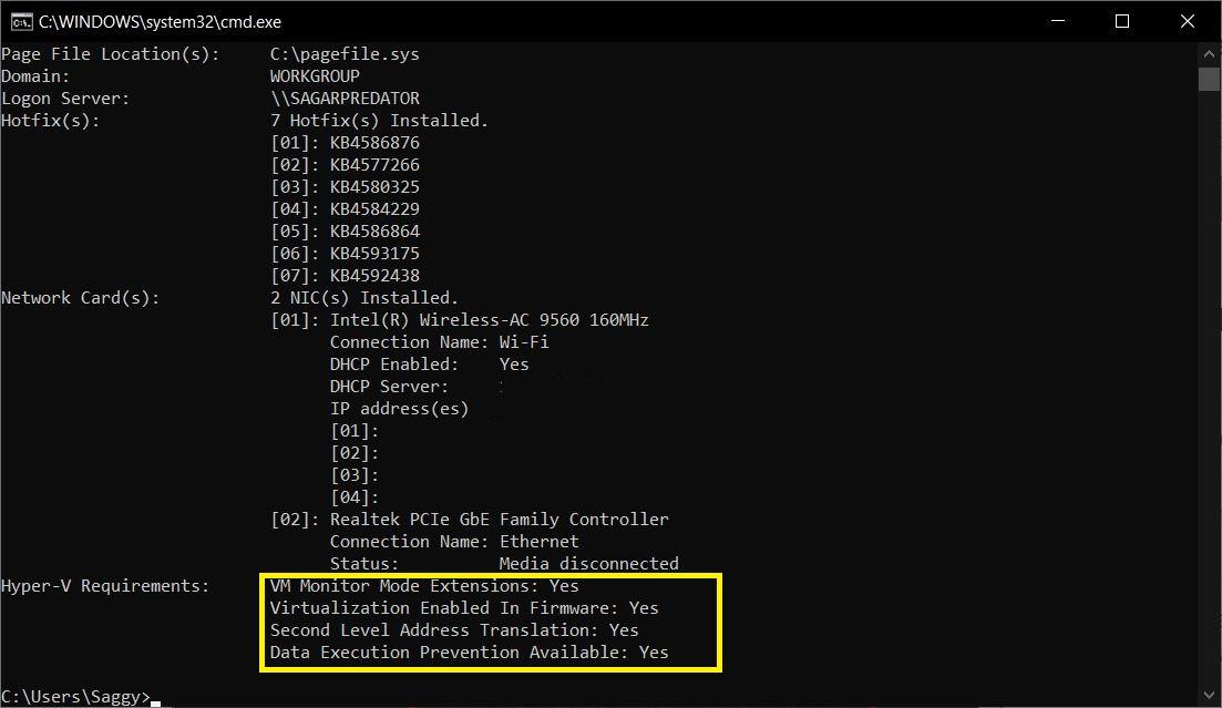 Hyper-V Requirements.