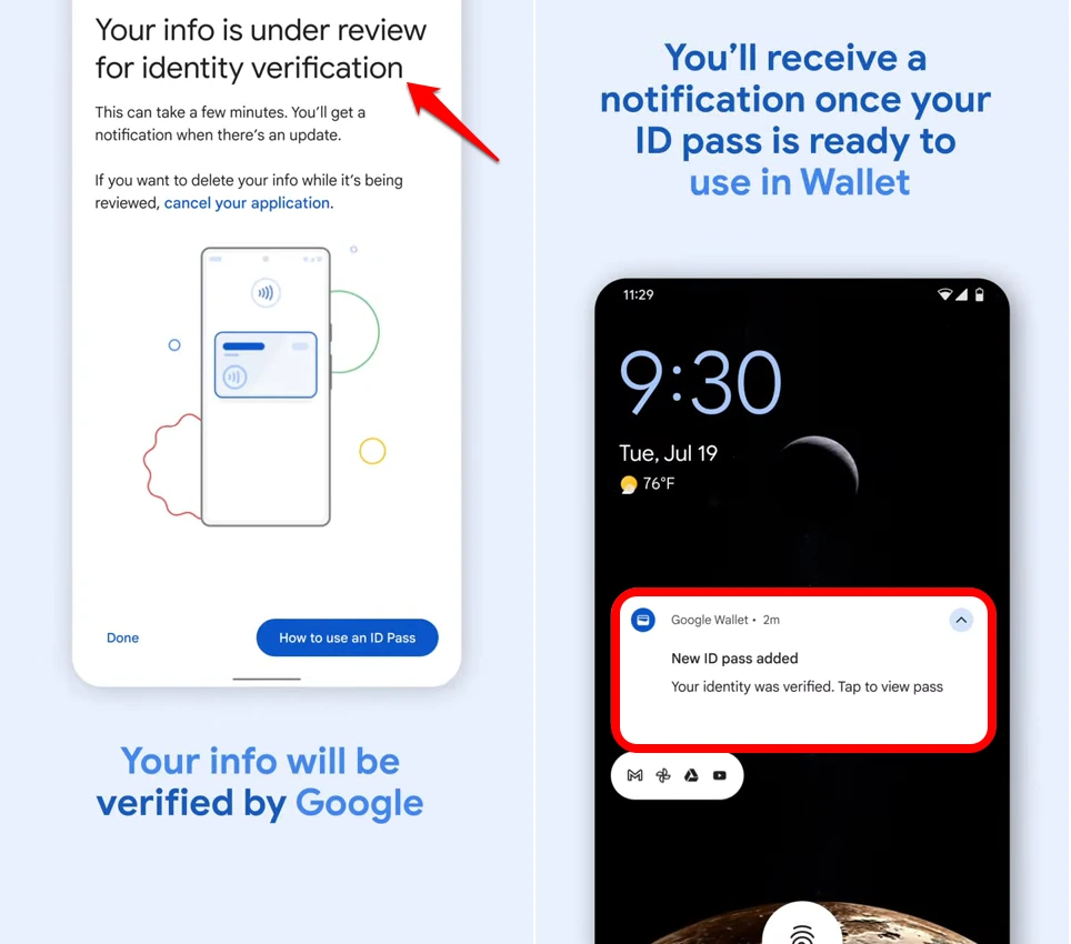 Why should you add your passport to the Google Wallet? 4 ID pass info verification by Google