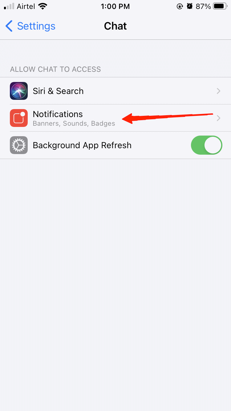 How to Fix Google Chat Not working on iPhone? 6 click on notifications